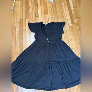 Elegant Black Button-Down Dress